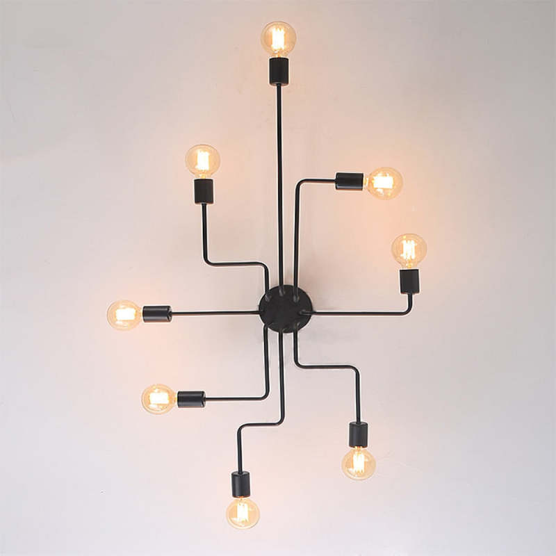 Vintage Modern Minimalist Industrial Metal Black Ceiling Lamp