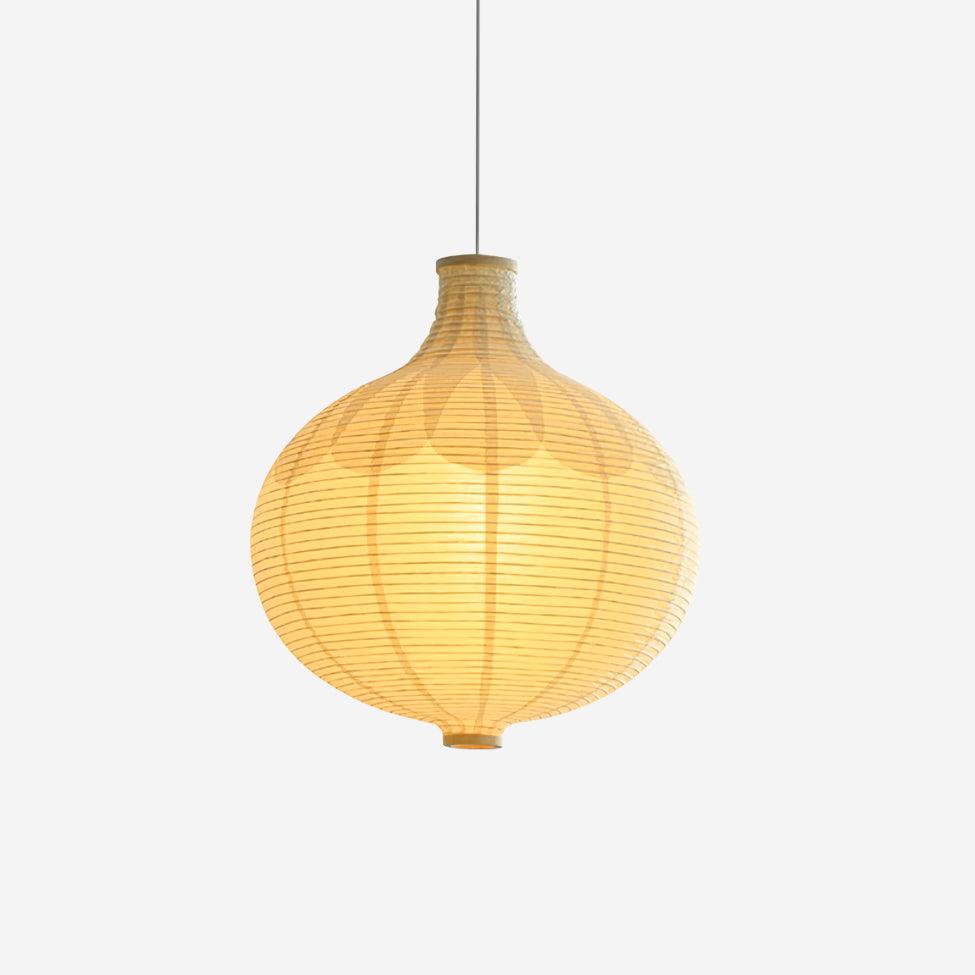 Ritta Japanese Design Globe Wood Paper LED Pendant Light Living Room