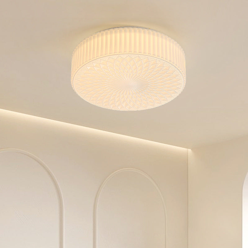 Hailie Modern Cream LED Ceiling Light Glass White Study Bedroom