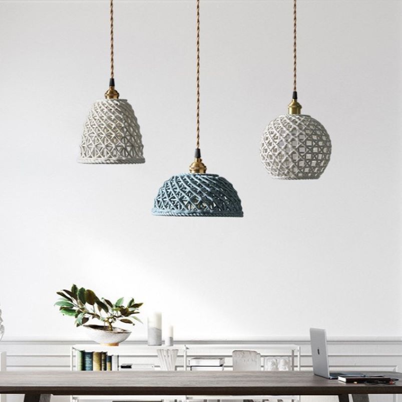 Hailie Modern LED Pendant Light Metal Blue White Bedroom/Kitchen