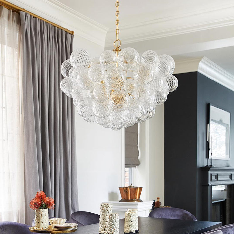 Valentina Luxury Modern LED Bubble Chandelier Glass Living Room