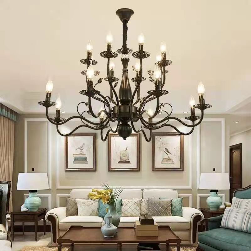 Silva Rustic Metal Glass Chandelier Living Room Bedroom