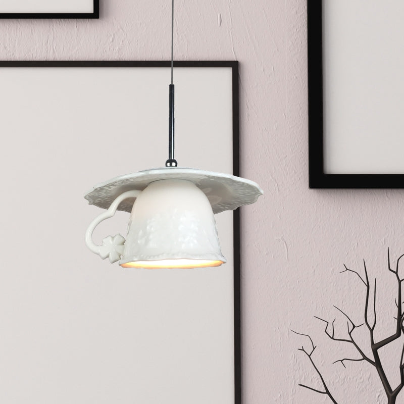 Hailie Nordic Cup Ceramic LED Pendant Light Living Room