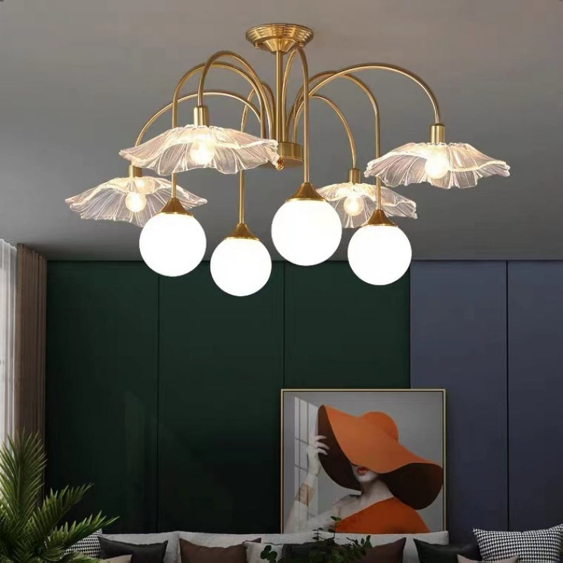 Hailie Nordic LED Chandelier Gold Glass Living/Dining Room/Bedroom