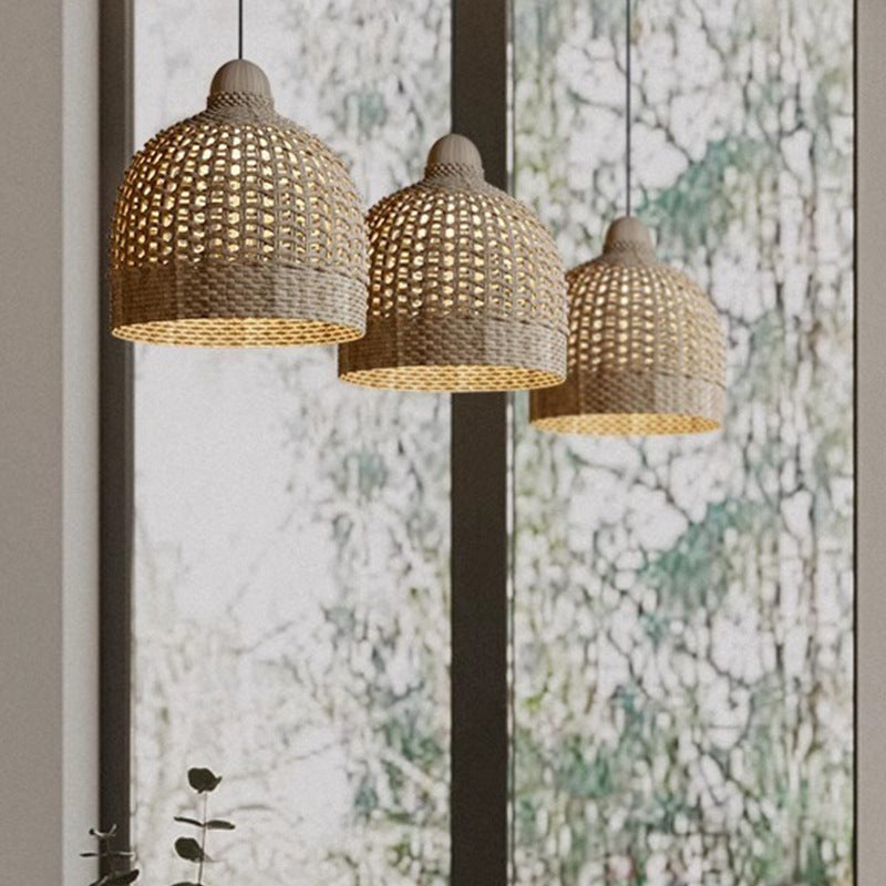 Muto Japanese Retro Basket Pendant Light Bamboo Guesthouse/Bedroom