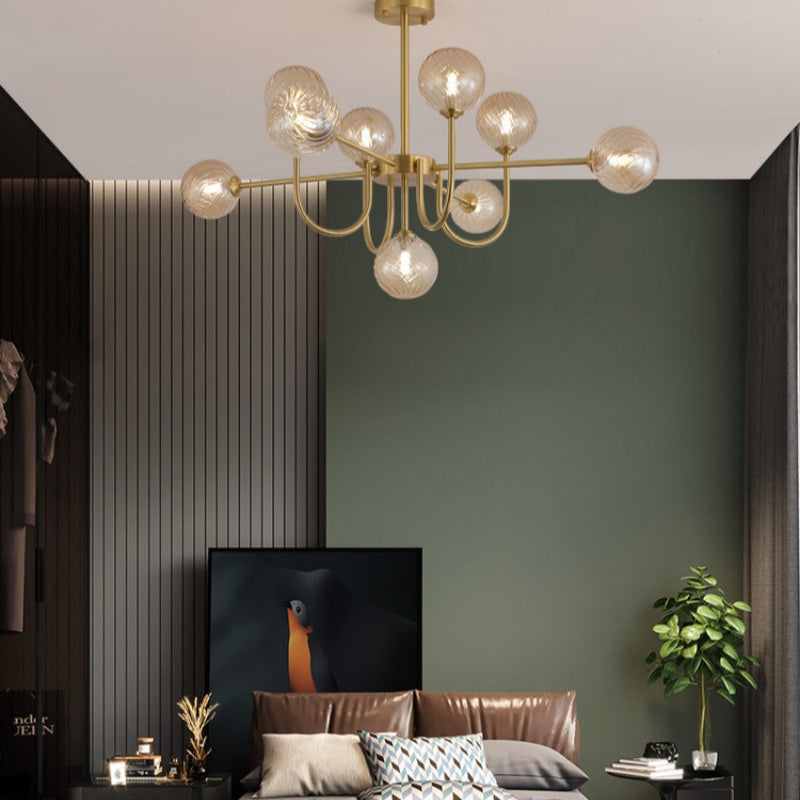 Valentina Modern LED Chandelier Gold Glass Living/Dining Room/Bedroom