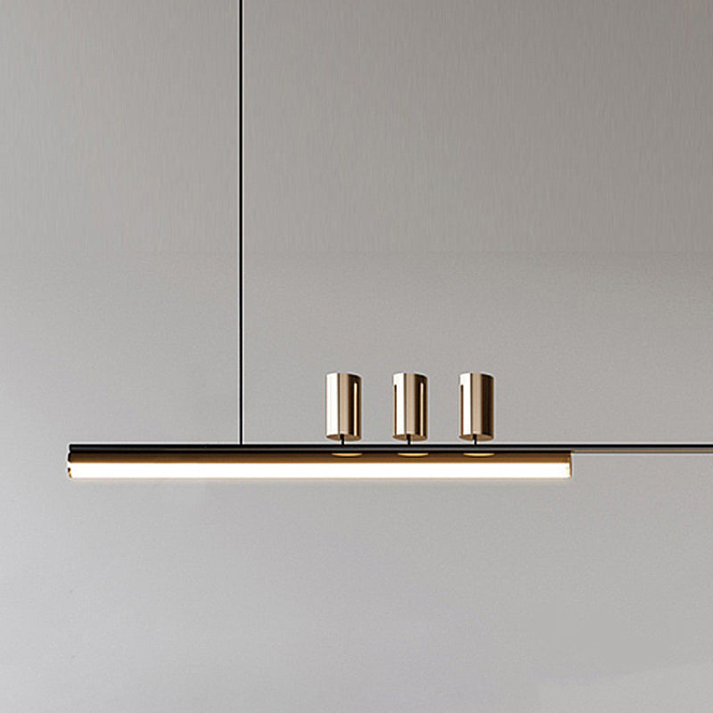 Freja Modern Long LED Pendant Light Black Metal Dining Room