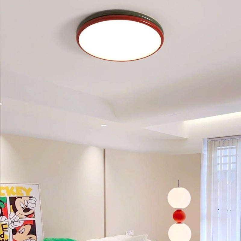 Quinn Modern LED Flush Mount Ceiling Light Red Living Room Bedroom