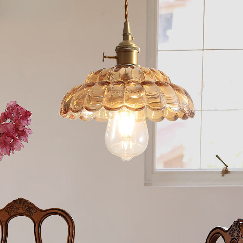 Hailie Vintage Pendant Light Clear Metal/Glass Bedroom/Dining Room