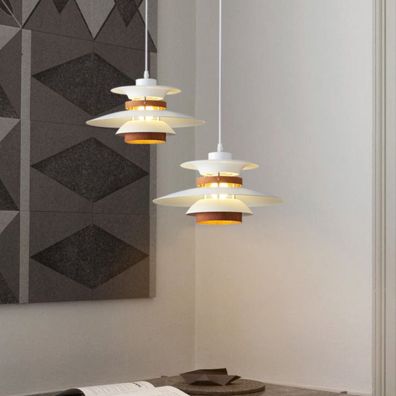 Morandi Modern Pendant Light Black/White/Wood Metal Dining Room