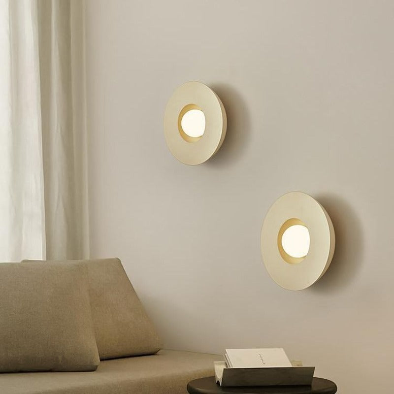 Modern LED Indoor Wall Lamp Milky Coffee Glass Living Room