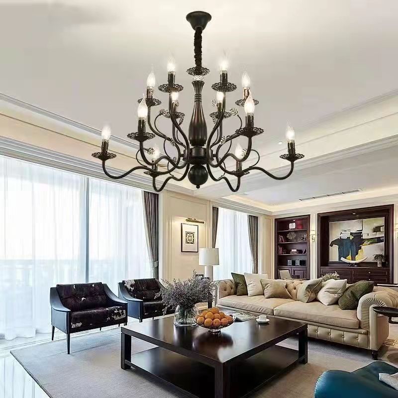 Silva Rustic Metal Glass Chandelier Living Room Bedroom