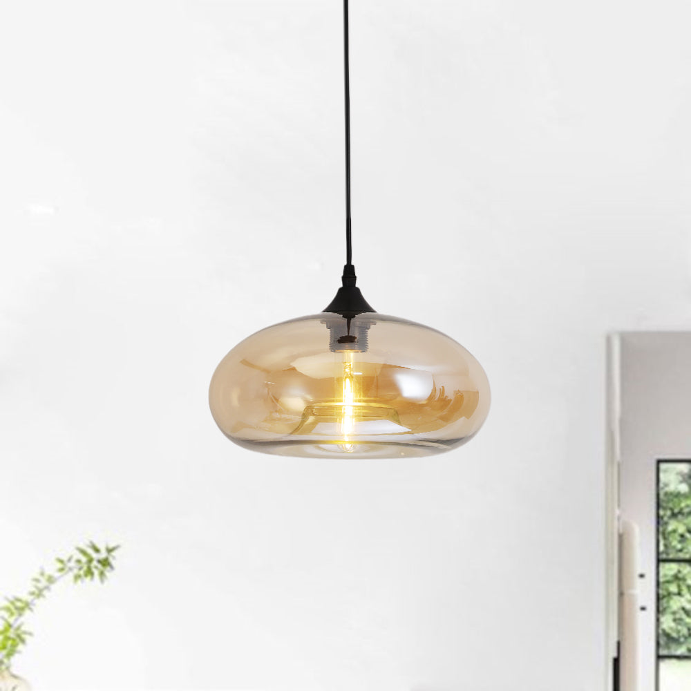 Hailie Modern Bread Shaped Glass Pendant Light, 6 Colour