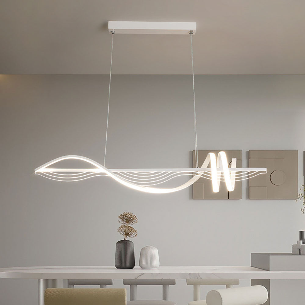 Louise Contemporary Style Linear Metal Pendant Light White/Black