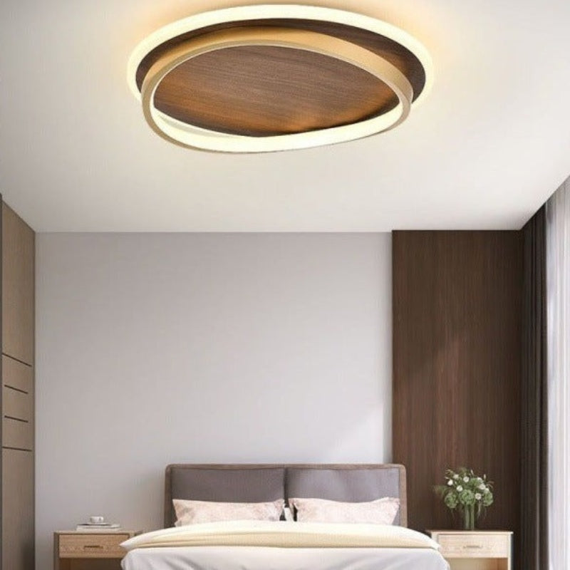 Lacey Modern Rund Dimmable Ceiling Light Gold Metal Acrylic Bedroom