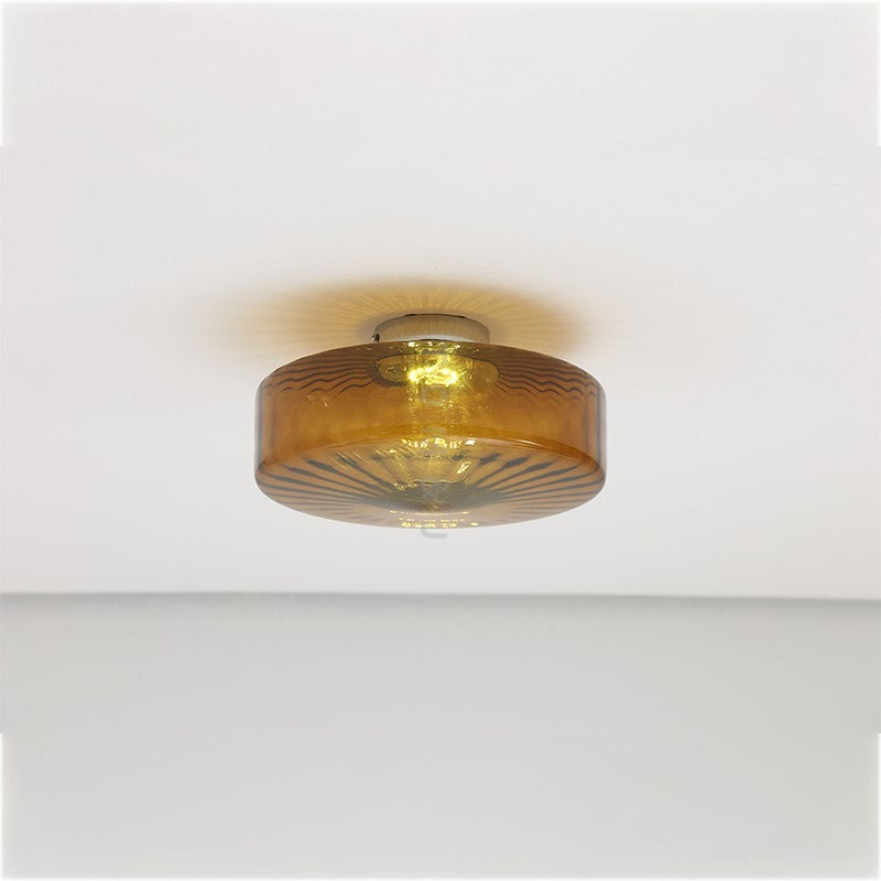 Hailie Modern Round Flush Mount Ceiling Light Metal/Glass Kitchen