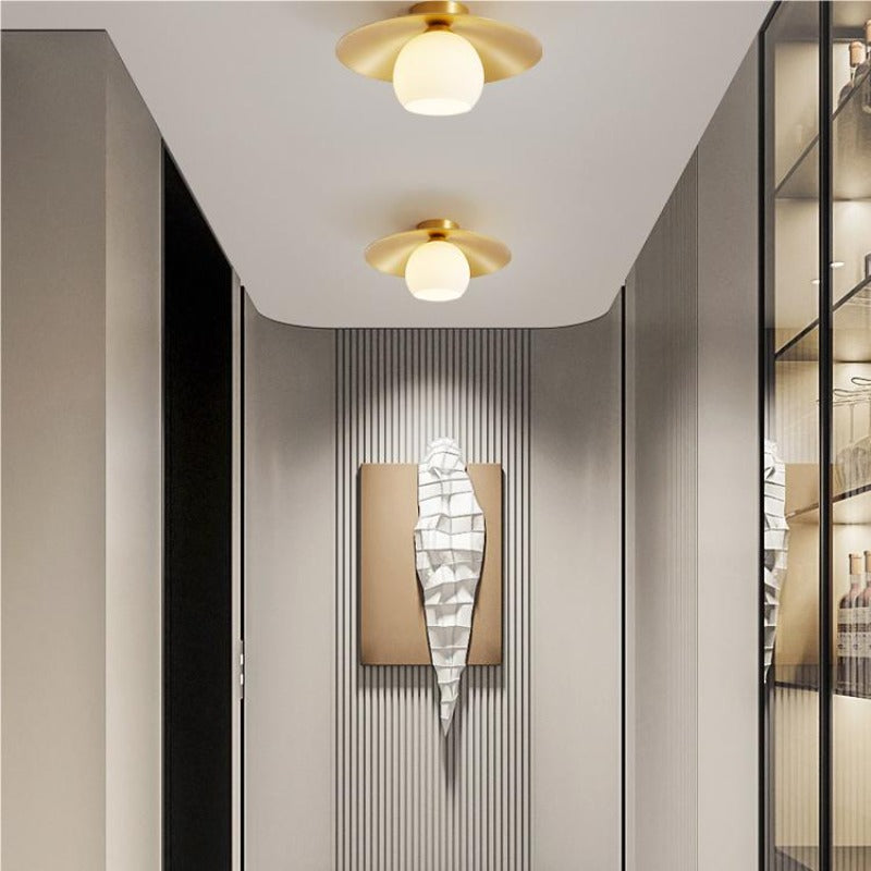 Carins Nordic Retro LED Flush Mount Ceiling Light Metal Glass Corridor