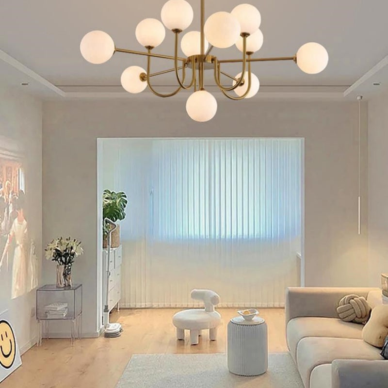 Valentina Modern LED Chandelier Gold Glass Living/Dining Room/Bedroom