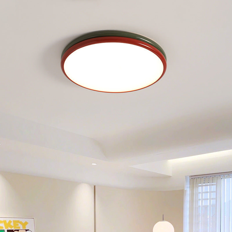 Quinn Modern LED Flush Mount Ceiling Light Red Living Room Bedroom