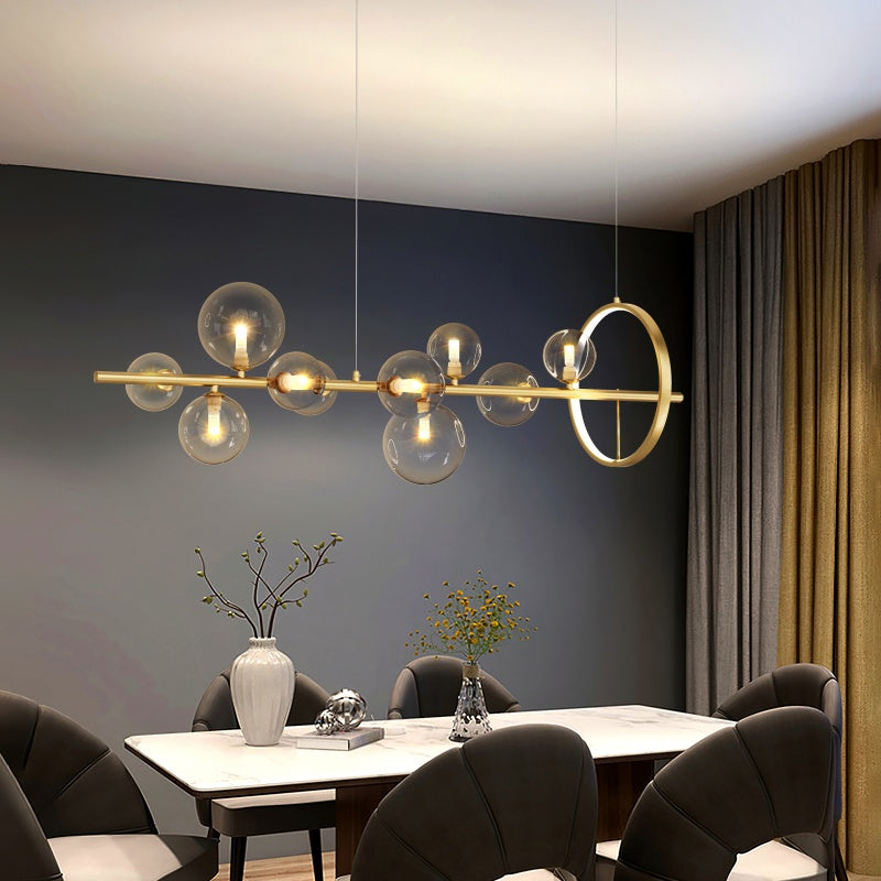 Valentina Modern LED Chandelier Gold Glass Living/Dining Room