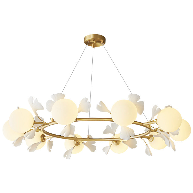 Olivia Luxury Minimalist Chandelier Creative Leaf Glass Living Room