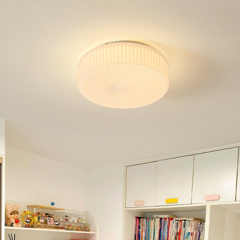 Hailie Modern Cream LED Flush Mount Ceiling Light Glass Study Bedroom