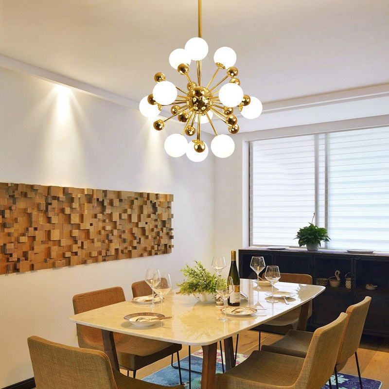 Alessio Modern LED Chandelier Gold Glass Living/Dining Room/Bedroom