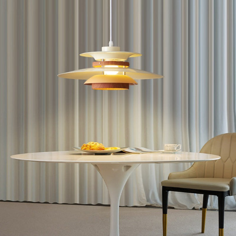 Morandi Modern Pendant Light Black/White/Wood Metal Dining Room