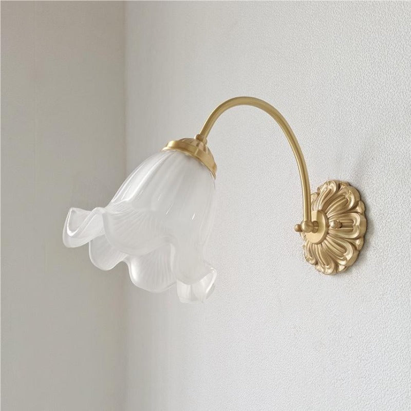 Bella Retro LED Indoor Wall Lamp Gold Metal Glass Bedroom Bedroom