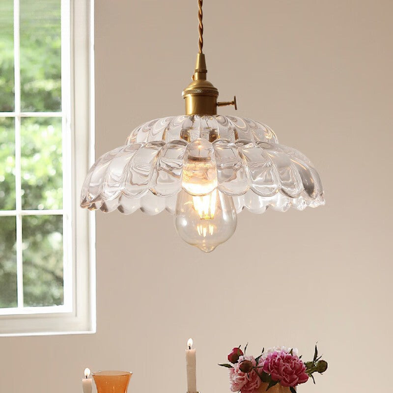 Hailie Vintage Pendant Light Clear Metal/Glass Bedroom/Dining Room