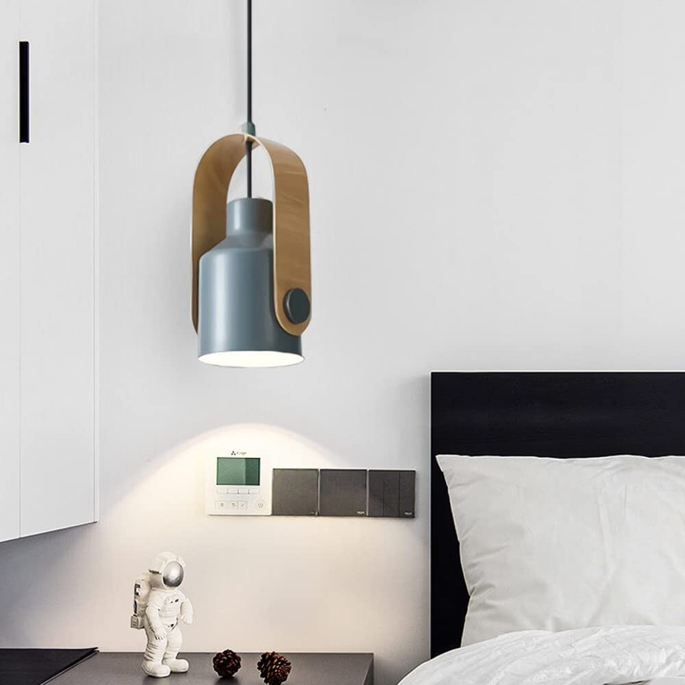 Morandi Modern Metal LED Pendant Light White Green Black Bedroom