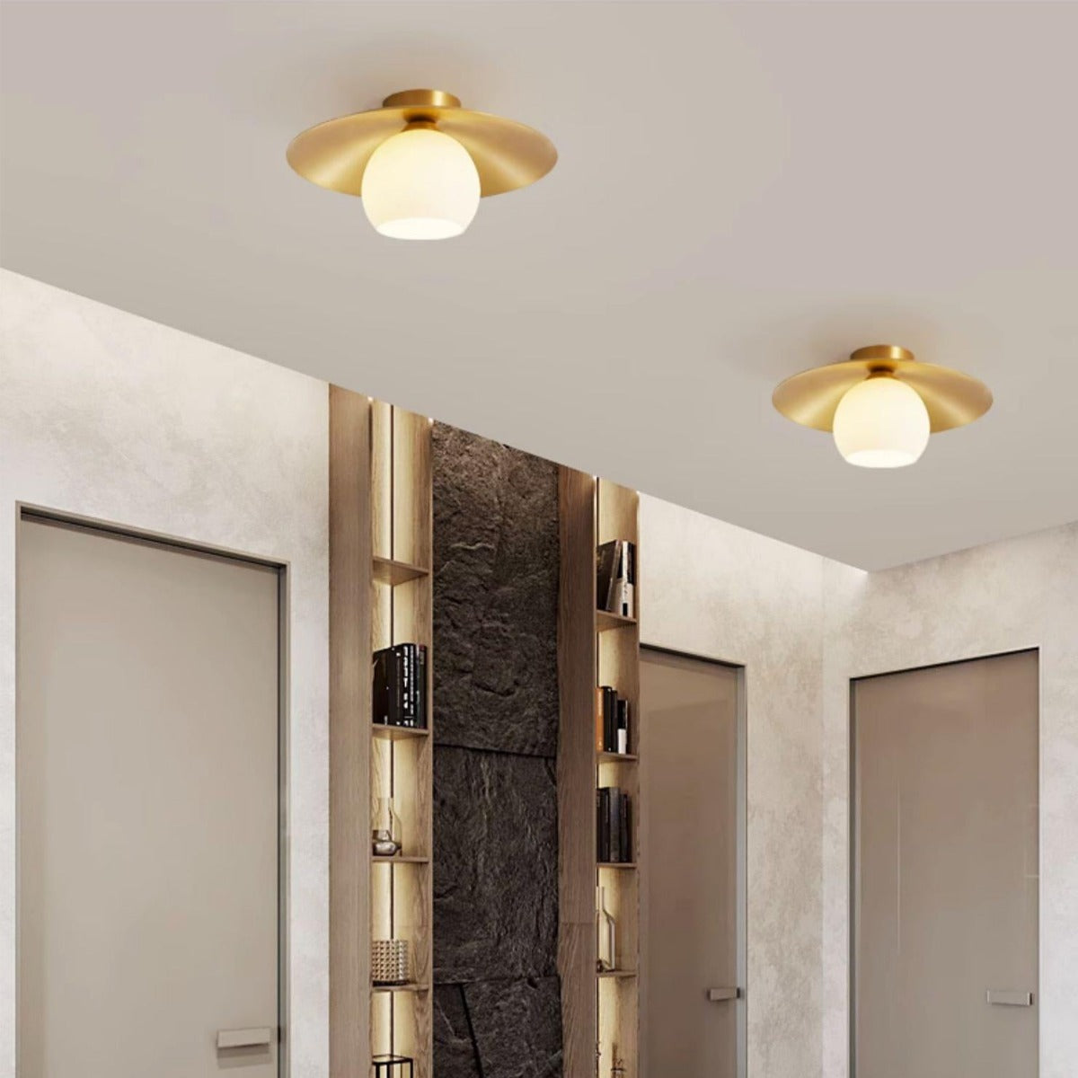 Carins Nordic Retro LED Flush Mount Ceiling Light Metal Glass Corridor