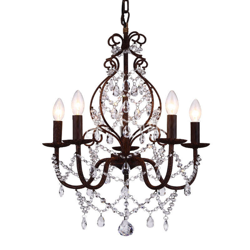 Silva American Crystal Metal Chandelier Restaurant Living Room