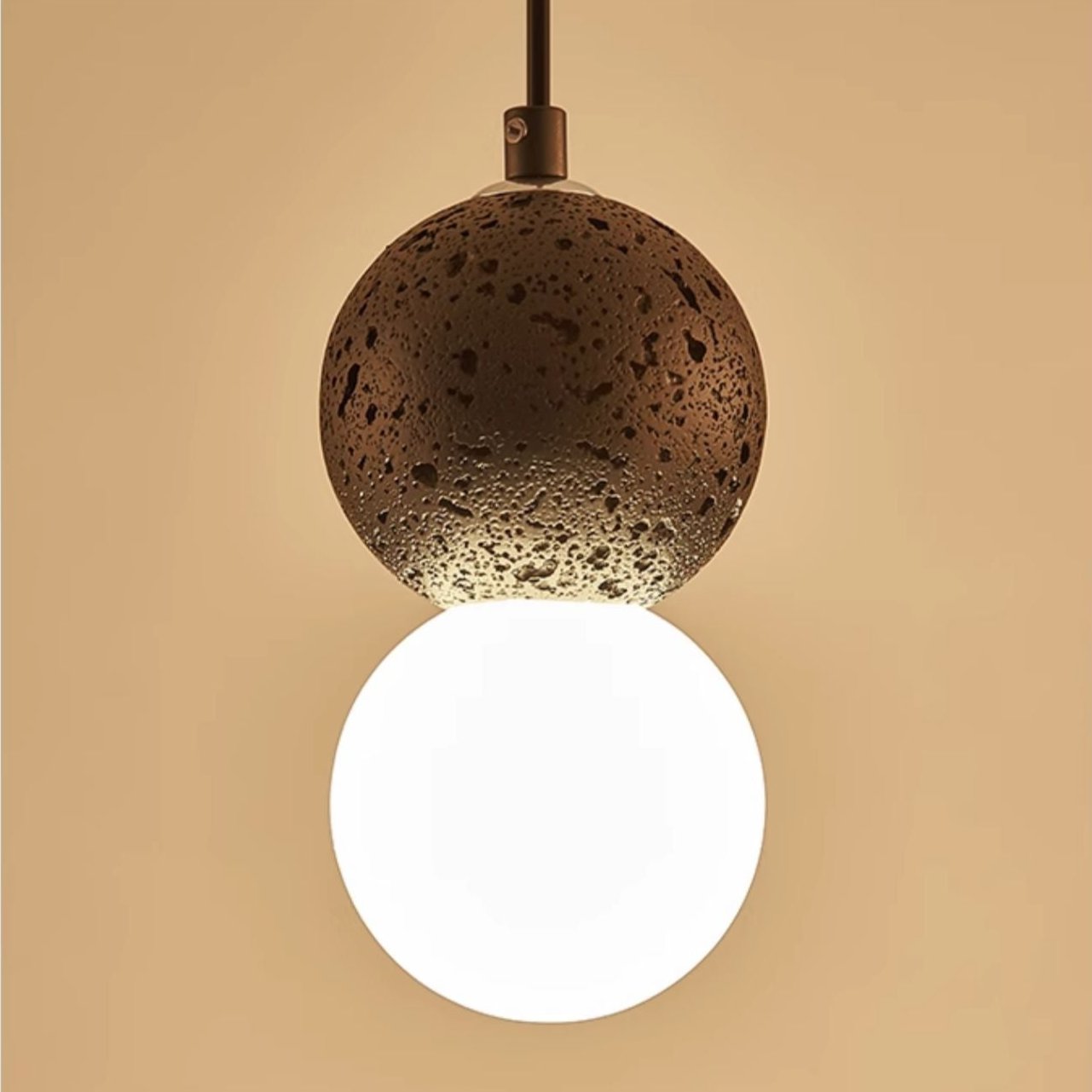 Valentina Single Globe Colorful Pendant Light, Dolomite, LED