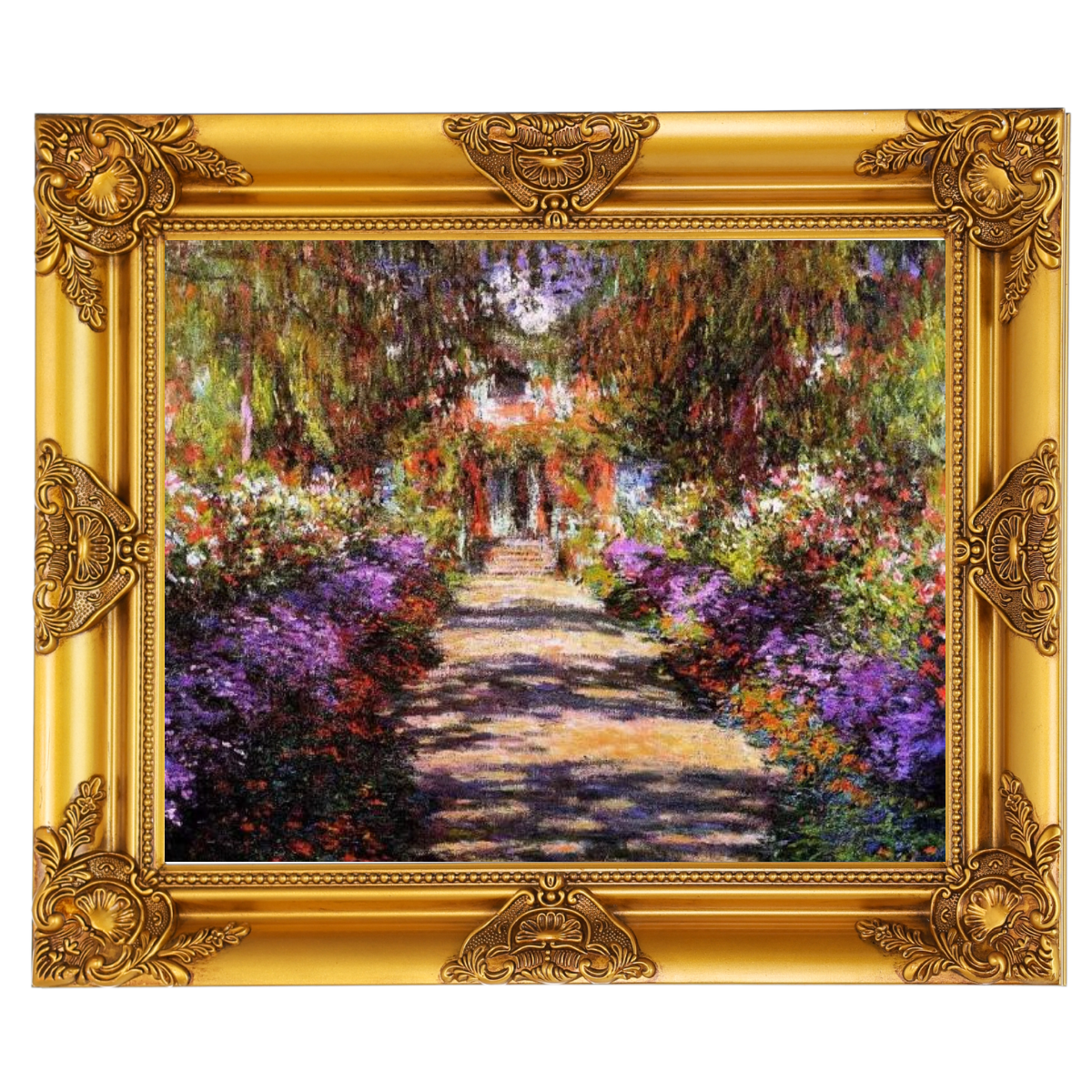 Pathway in Monet's Garden at Giverny- Vintage Wall Art Prints Decor For Living Room