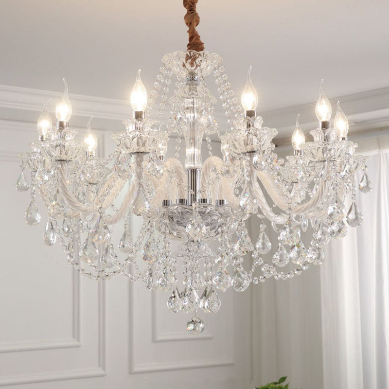 Silva French Crystal Metal Chandelier Living Room Dining Room