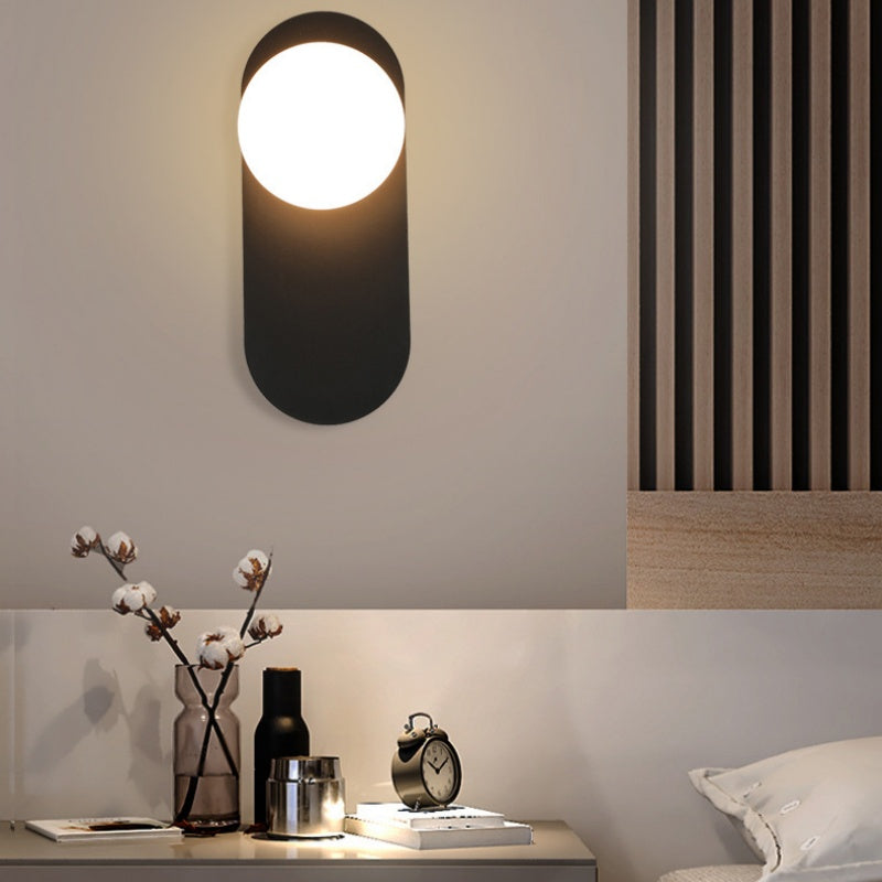 Valentina Modern LED Wall Lamp Black/Gold Glass Bedroom/Living Room