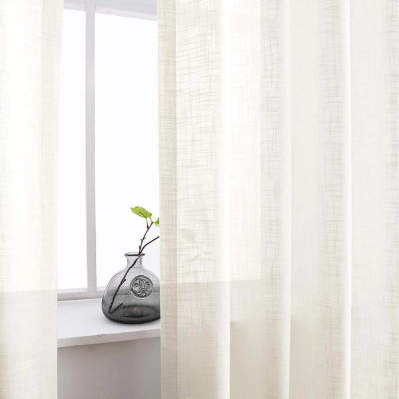 Ela Linen Semi Sheer Curtains Grommet