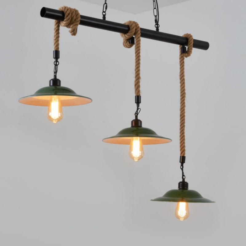 Epoch Vintage LED Pendant Light Green Metal Kitchen Living Room