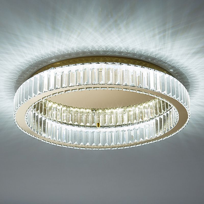 Marliyn Modern Art Deco Circular Crystal Flush Mount Ceiling Light Gold