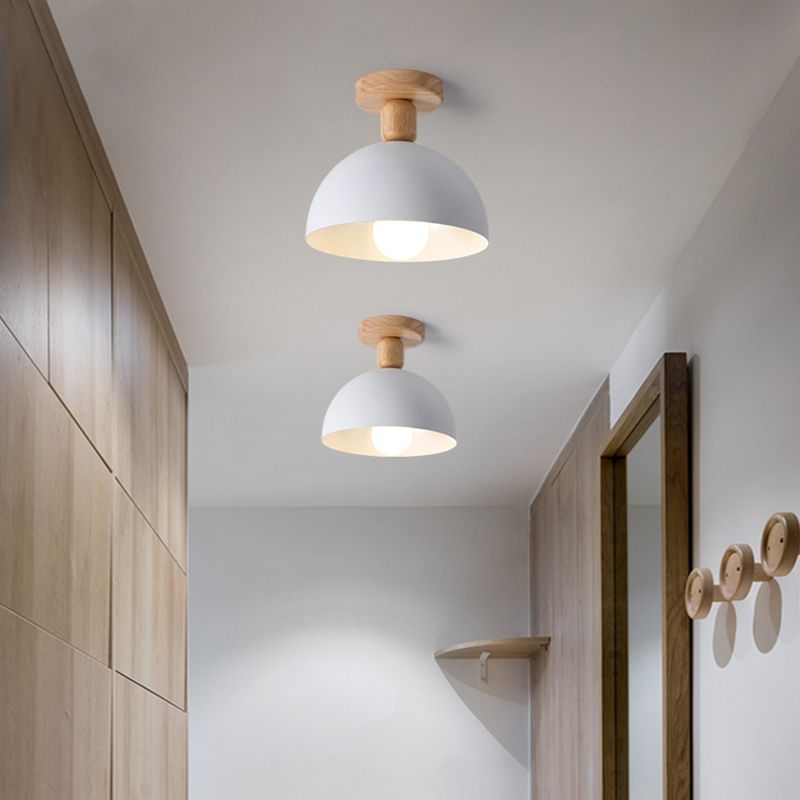 Ozawa Modern LED Wood Dome Ceiling Light