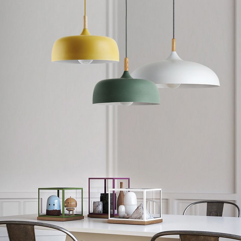 Leilani Modern Pendant Light Dome Macaron Metal Dining Room