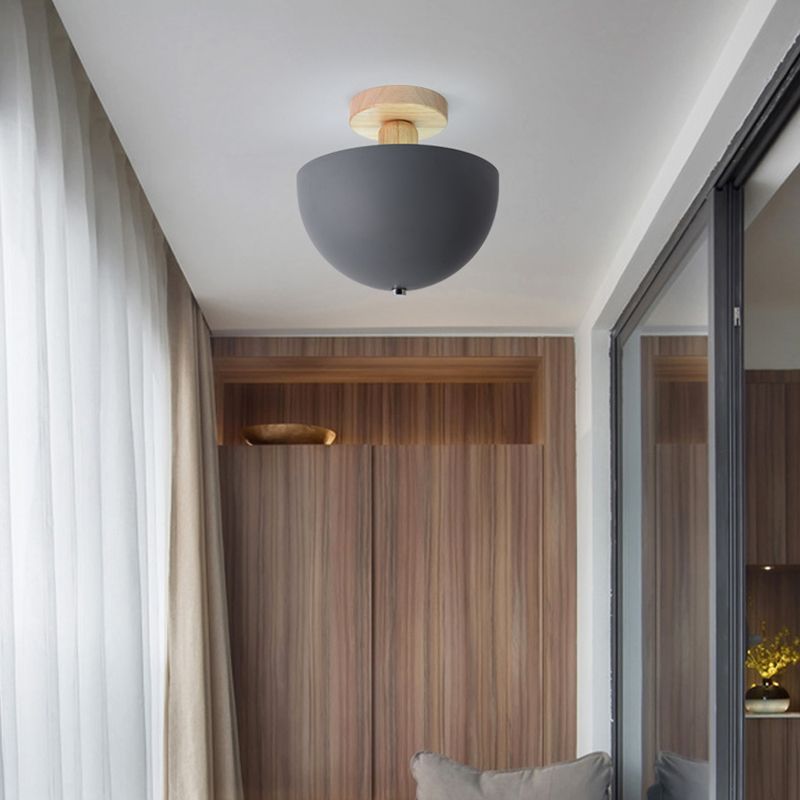 Ozawa Modern LED Wood Dome Ceiling Light