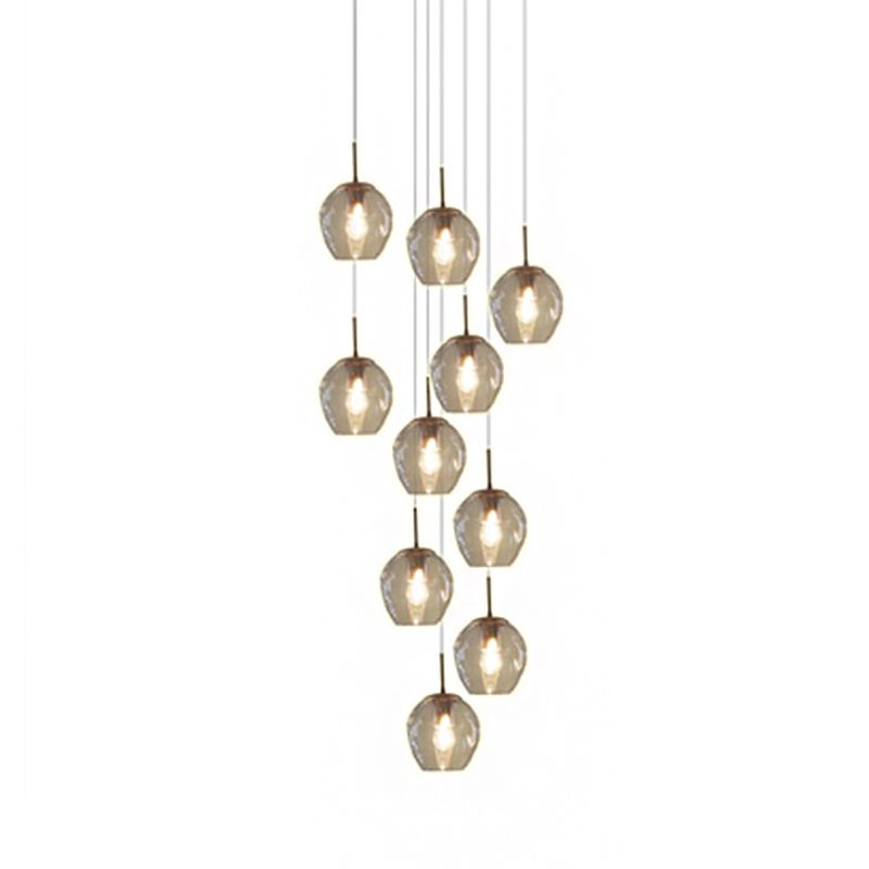 Hailie Modern Ball Glass Chandelier Gold Living Room Staircase