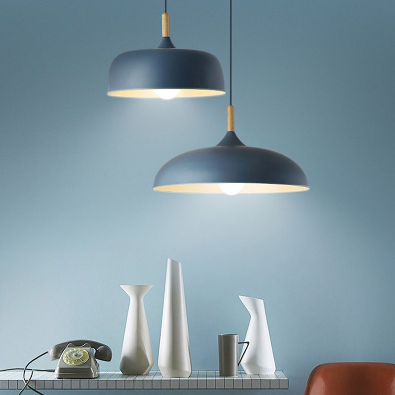 Leilani Modern Pendant Light Dome Macaron Metal Dining Room