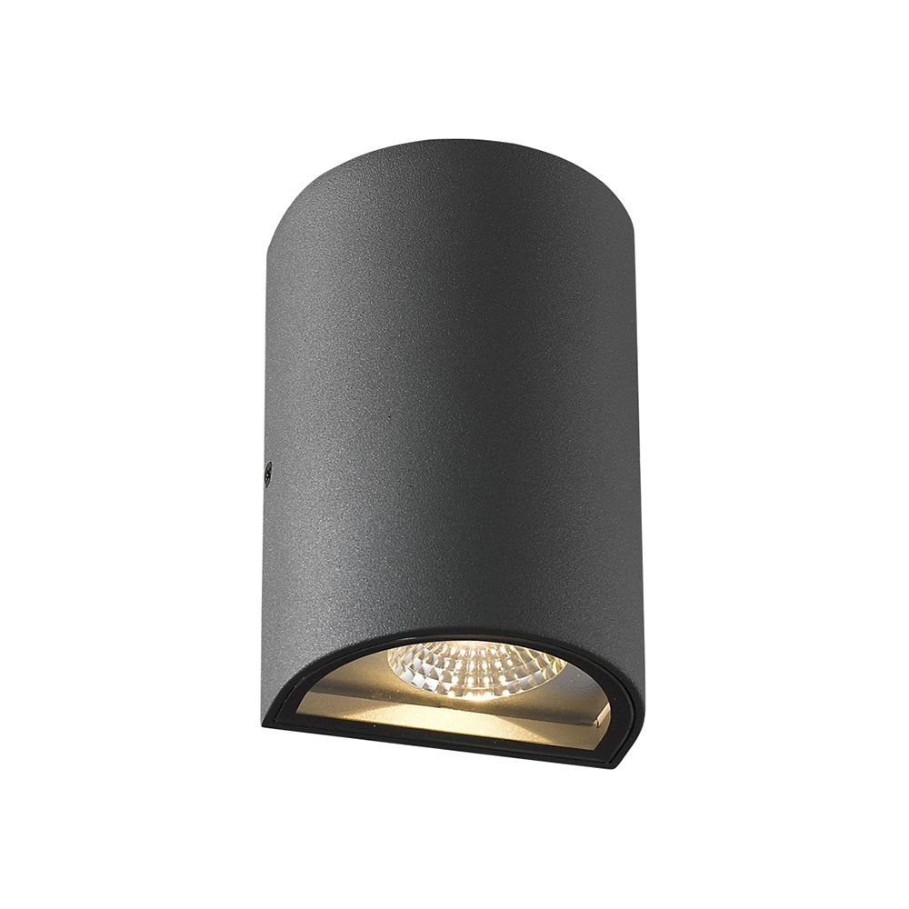 LED Outdoor Wall Washer Light with Half-Cylinder Aluminum Shade Black/Gray Wall Light Fixture in Warm/White Lighting