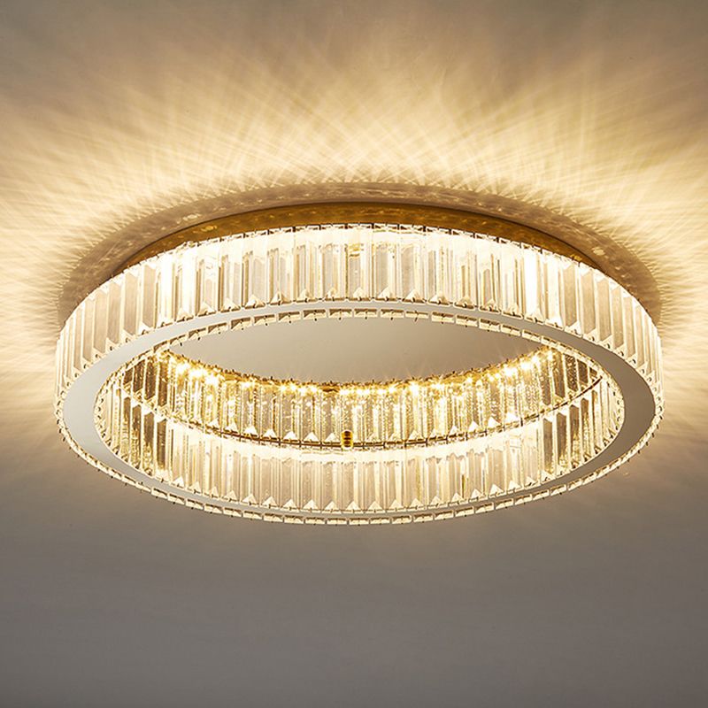 Marliyn Modern Art Deco Circular Crystal Flush Mount Ceiling Light Gold