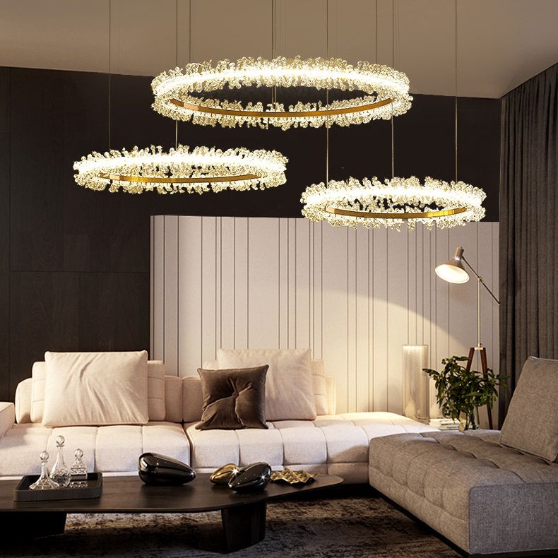 Kristy Luxury Circular Crystal Tassel Pendant Light