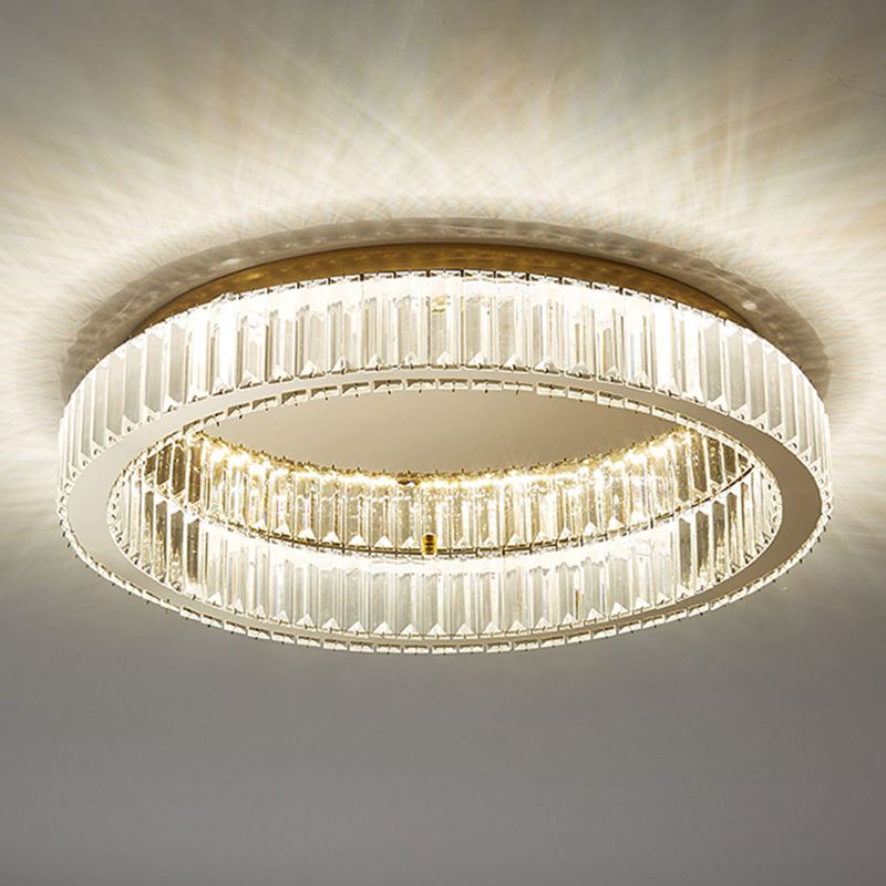 Marliyn Modern Art Deco Circular Crystal Flush Mount Ceiling Light Gold