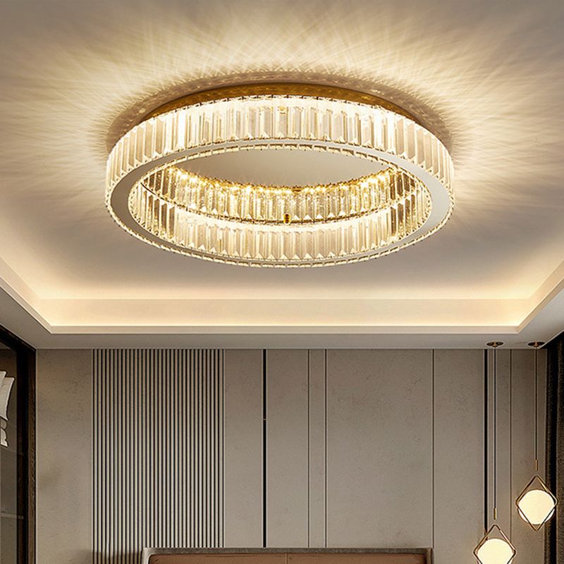 Marliyn Modern Art Deco Circular Crystal Flush Mount Ceiling Light Gold
